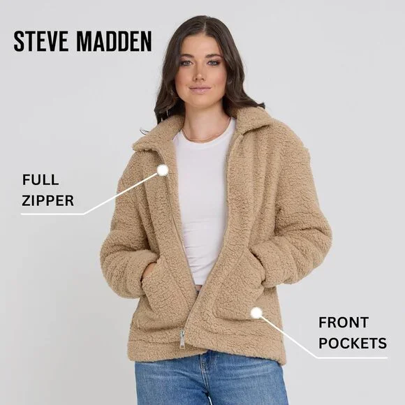 Jacket Women Sand Oversized Faux Winter Coats for Women Shearling Fleece Plus - Picture 6 of 7